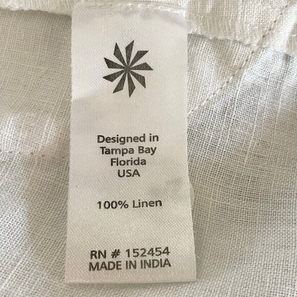 Kyla Seo White Linen Tunic Floral Embroidery 3/4 Button Oversized SMALL - Picture 9 of 9